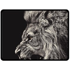 Angry Male Lion Double Sided Fleece Blanket (large)  by Jancukart