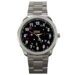 Geometric Art Colorful Shape Sport Metal Watch Front