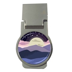 Illustration People Enjoying Summer Season Money Clips (round) 