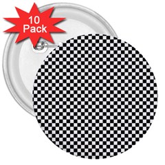 Black And White Background Black Board Checker 3  Buttons (10 Pack) 