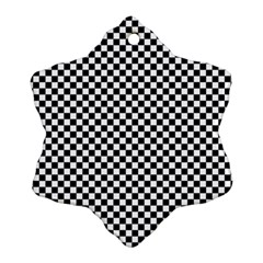 Black And White Background Black Board Checker Ornament (snowflake)