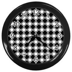 Square Diagonal Pattern Seamless Wall Clock (black)