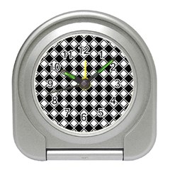 Square Diagonal Pattern Seamless Travel Alarm Clock