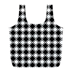 Square Diagonal Pattern Seamless Full Print Recycle Bag (l)