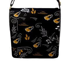 Illustration Leaves Leaf Naturecoffee Digital Paper Cup Flap Closure Messenger Bag (l) by Ravend