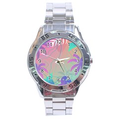 Nature Palm Tree Leaves Leaf Plant Tropical Stainless Steel Analogue Watch