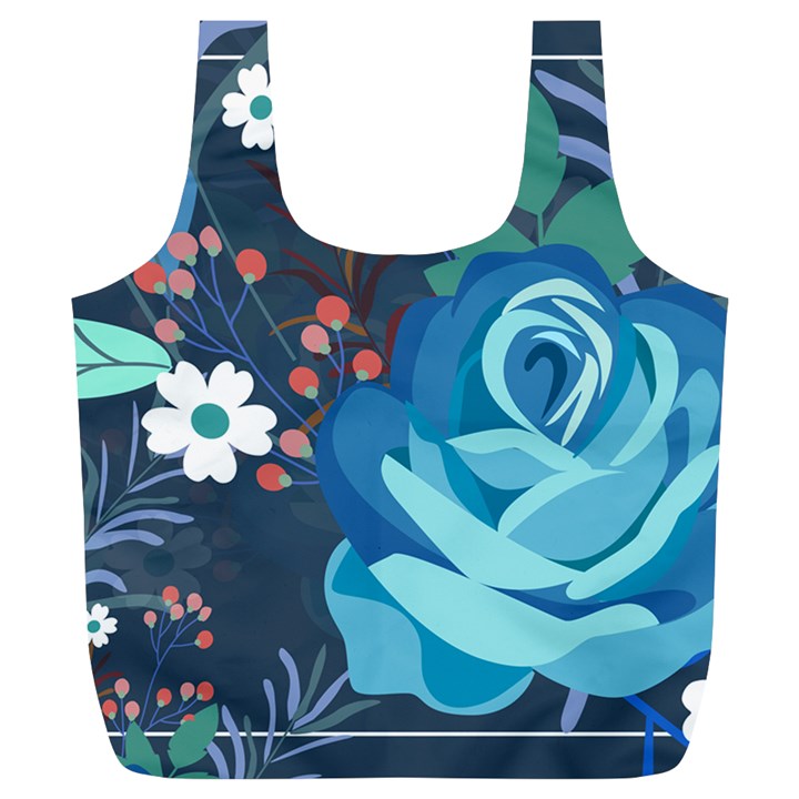 Floral Background Digital Art Full Print Recycle Bag (XL)