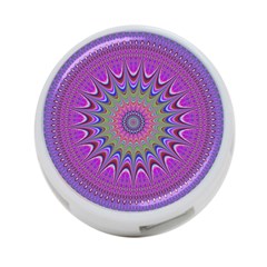 Art Mandala Design Ornament Flower 4-port Usb Hub (one Side)