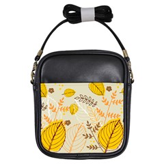 Nature Leaves Leaf Flowers Flower Background Wallpaper Girls Sling Bag