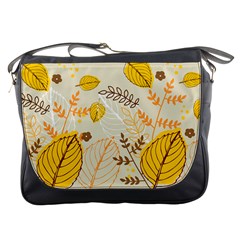 Nature Leaves Leaf Flowers Flower Background Wallpaper Messenger Bag