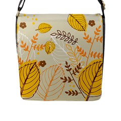 Nature Leaves Leaf Flowers Flower Background Wallpaper Flap Closure Messenger Bag (l)