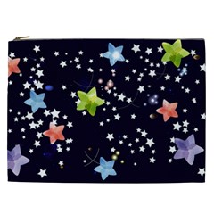 Illustration Abstract Heart Cover Blue Gift Cosmetic Bag (xxl)