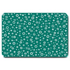 Flowers Floral Background Green Large Doormat  by danenraven