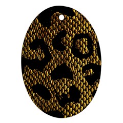 Metallic Snake Skin Pattern Oval Ornament (two Sides) by BangZart