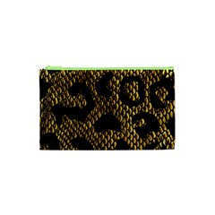 Metallic Snake Skin Pattern Cosmetic Bag (xs)