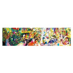 Multicolor Anime Colors Colorful Oblong Satin Scarf (16  X 60 )