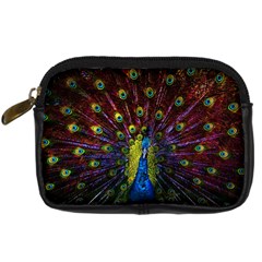 Beautiful Peacock Feather Digital Camera Leather Case by Jancukart