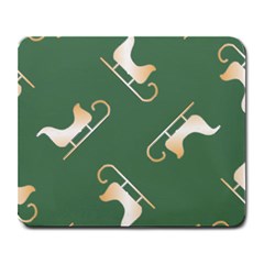 Gold Santa s Sleigh Green Print Large Mousepads by TetiBright