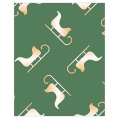 Gold Santa s Sleigh Green Print Drawstring Bag (small) by TetiBright