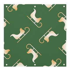 Gold Santa s Sleigh Green Print Banner And Sign 4  X 4 