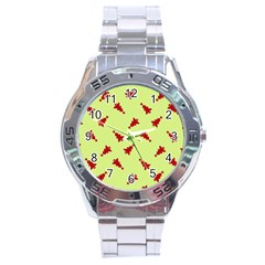 Red Christmas Tree Green Stainless Steel Analogue Watch by TetiBright