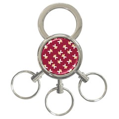 Gold Gingerbread Man Burgundy 3-Ring Key Chain