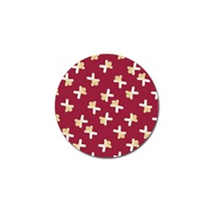 Gold Gingerbread Man Burgundy Golf Ball Marker (10 pack)