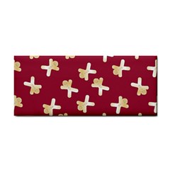 Gold Gingerbread Man Burgundy Hand Towel