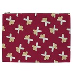 Gold Gingerbread Man Burgundy Cosmetic Bag (XXL) Front