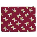 Gold Gingerbread Man Burgundy Cosmetic Bag (XXL) Back