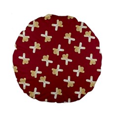 Gold Gingerbread Man Burgundy Standard 15  Premium Flano Round Cushions