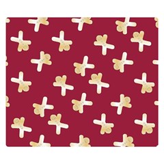 Gold Gingerbread Man Burgundy Double Sided Flano Blanket (Small) 