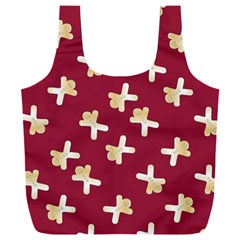 Gold Gingerbread Man Burgundy Full Print Recycle Bag (XXL)