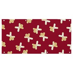 Gold Gingerbread Man Burgundy Banner And Sign 8  X 4  by TetiBright