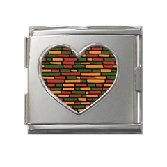 Ethiopian Bricks - Green, Yellow And Red Vibes Mega Link Heart Italian Charm (18mm) by ConteMonfreyShop