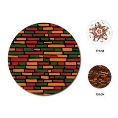 Ethiopian Bricks - Green, Yellow And Red Vibes Playing Cards Single Design (round) by ConteMonfreyShop