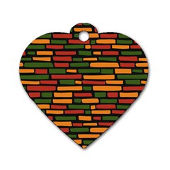 Ethiopian Bricks - Green, Yellow And Red Vibes Dog Tag Heart (one Side)