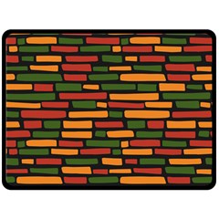 Ethiopian Bricks - Green, Yellow And Red Vibes Double Sided Fleece Blanket (large) by ConteMonfreyShop