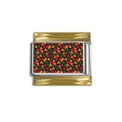 Ethiopian Triangles - Green, Yellow And Red Vibes Gold Trim Italian Charm (9mm)