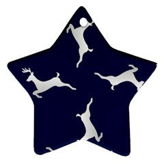 Silver Reindeer Blue Ornament (star) by TetiBright