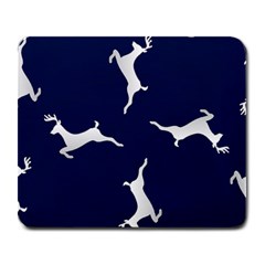 Silver Reindeer Blue Large Mousepads by TetiBright