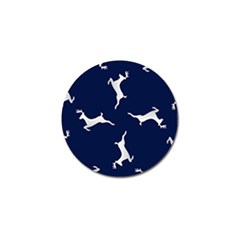 Silver Reindeer Blue Golf Ball Marker (4 Pack) by TetiBright