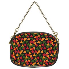 Ethiopian Triangles - Green, Yellow And Red Vibes Chain Purse (one Side) by ConteMonfreyShop