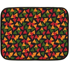 Ethiopian Triangles - Green, Yellow And Red Vibes Double Sided Fleece Blanket (mini) by ConteMonfreyShop