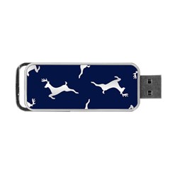 Silver Reindeer Blue Portable Usb Flash (one Side) by TetiBright