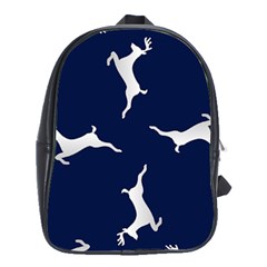 Silver Reindeer Blue School Bag (xl)