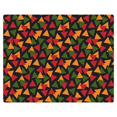 Ethiopian Triangles - Green, Yellow And Red Vibes Double Sided Flano Blanket (medium) by ConteMonfreyShop