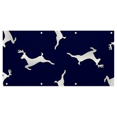 Silver Reindeer Blue Banner And Sign 8  X 4  by TetiBright