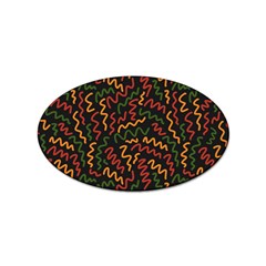 Ethiopian Inspired Doodles Abstract Sticker (oval) by ConteMonfreyShop