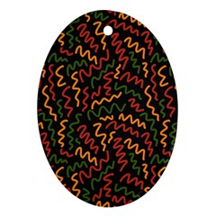 Ethiopian Inspired Doodles Abstract Oval Ornament (two Sides) by ConteMonfreyShop